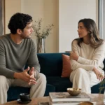 Pareja colombiana conversando para construir un vínculo más saludable