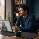 Paciente colombiano participando en una sesión de psicología online